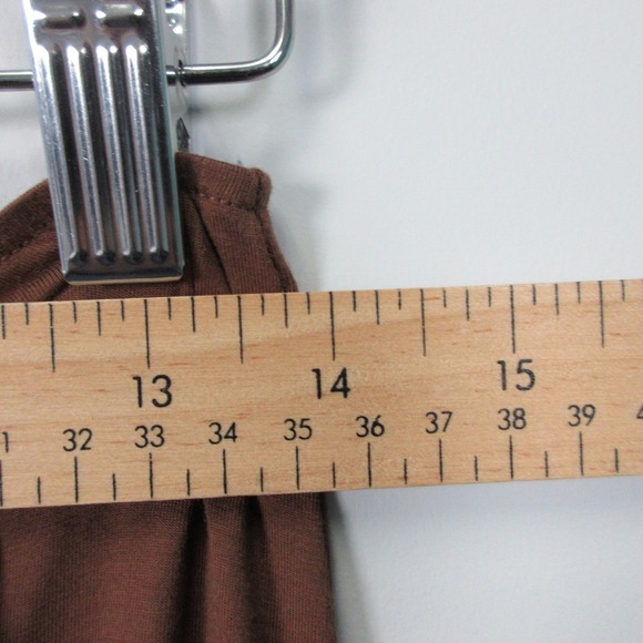 I.AM.GIA Halter Strapless Midi Dress M Brown Ruched Rayon Casual Beach 312 - Picture 5 of 8